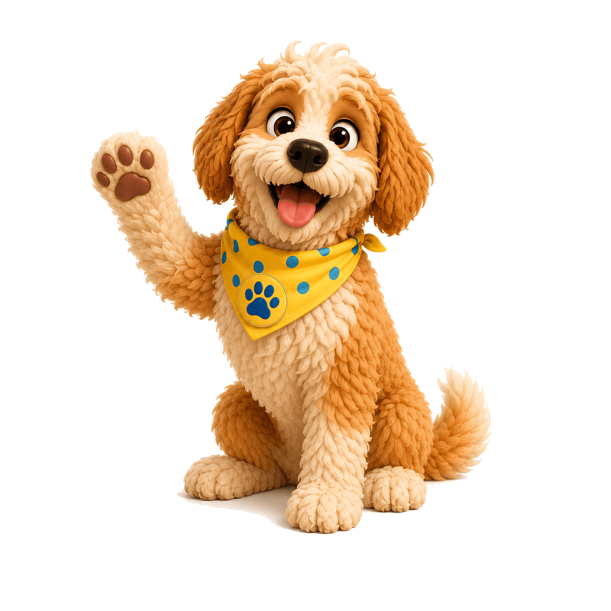 Skip sitting and waving a paw